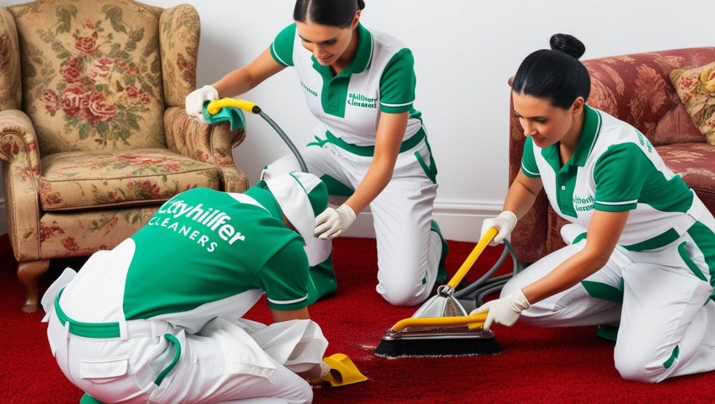 Professional cleaners in Berlin removing tough carpet or upholstery stains