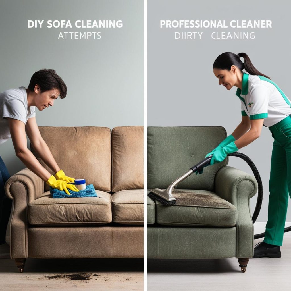 DIY cleaning dirty sofa vs Professional cleaner in Berlin